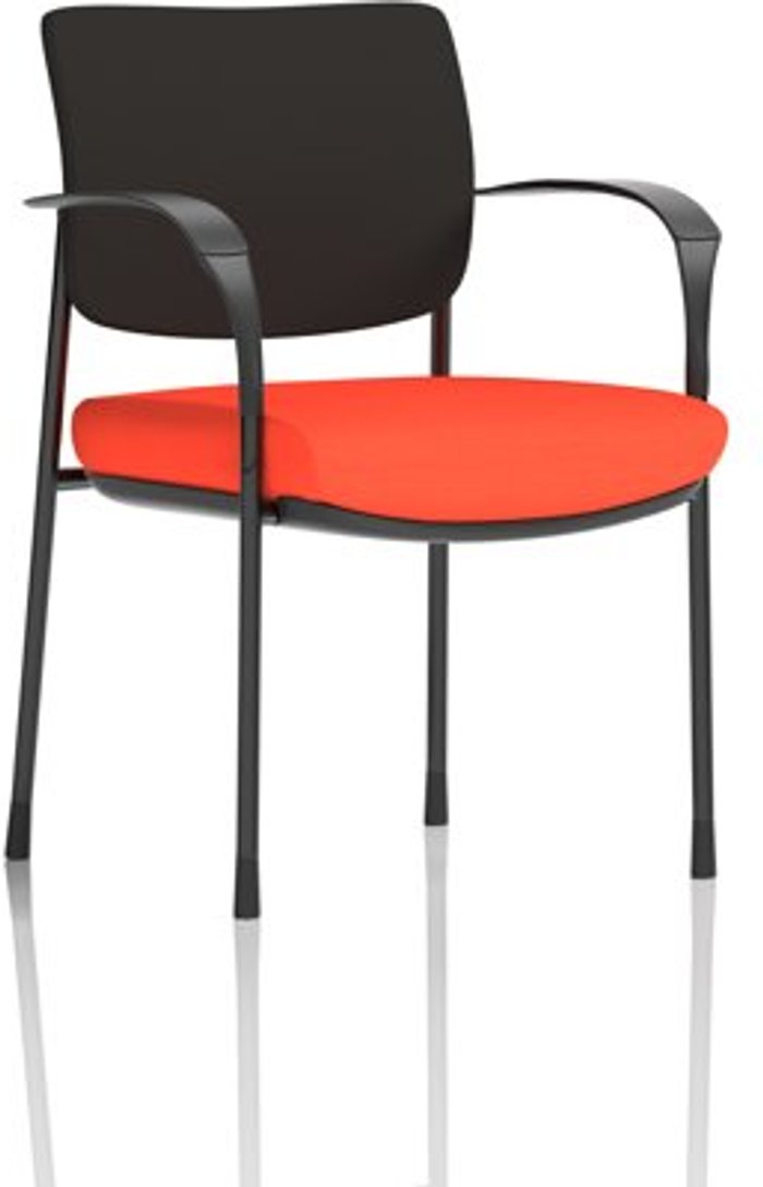 Office Monster | Brunswick Deluxe Brunswick Deluxe Black Fabric Back Black Frame Bespoke Colour Seat Tabasco Red With Arms Brunswick Deluxe Brunswick Deluxe Black Fabric Back Black Frame Bespoke Colour Seat Tabasco Red With Arms