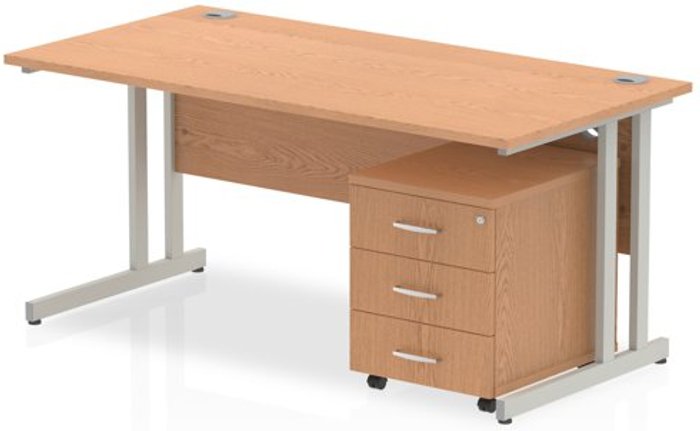 Office Monster | Impulse Impulse 1200 Straight Cantilever Workstation 500 Three drawer mobile Pedestal Bundle Beech Impulse Impulse 1200 Straight Cantilever Workstation 500 Three drawer mobile Pedestal Bundle Beech