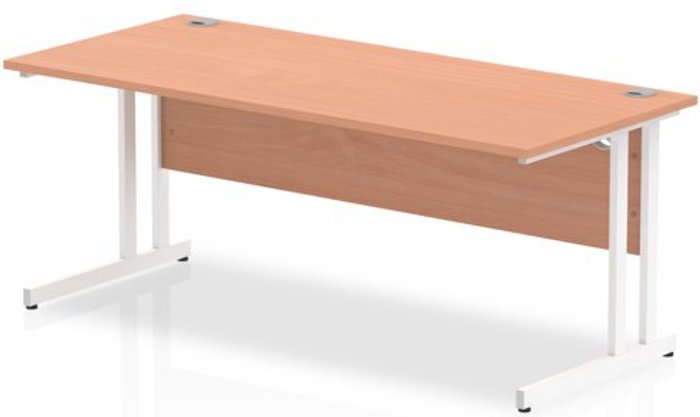Office Monster | Impulse Impulse 1800/800 Rectangle White Cantilever Leg Desk Beech Impulse Impulse 1800/800 Rectangle White Cantilever Leg Desk Beech