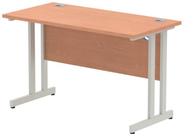 Office Monster | Impulse Impulse 1200/600 Rectangle Silver Cantilever Leg Desk Beech Impulse Impulse 1200/600 Rectangle Silver Cantilever Leg Desk Beech