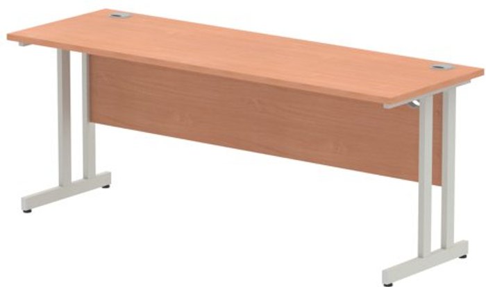 Office Monster | Impulse Impulse 1800/600 Rectangle Silver Cantilever Leg Desk Beech Impulse Impulse 1800/600 Rectangle Silver Cantilever Leg Desk Beech