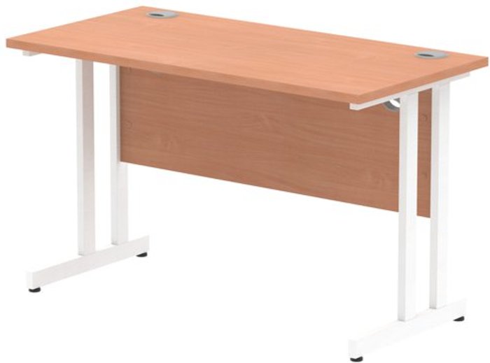 Office Monster | Impulse Impulse 1200/600 Rectangle White Cantilever Leg Desk Beech Impulse Impulse 1200/600 Rectangle White Cantilever Leg Desk Beech