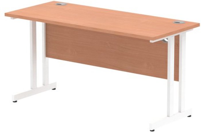 Office Monster | Impulse Impulse 1400/600 Rectangle White Cantilever Leg Desk Beech Impulse Impulse 1400/600 Rectangle White Cantilever Leg Desk Beech
