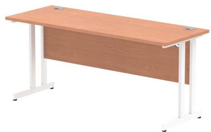 Office Monster | Impulse Impulse 1600/600 Rectangle White Cantilever Leg Desk Beech Impulse Impulse 1600/600 Rectangle White Cantilever Leg Desk Beech