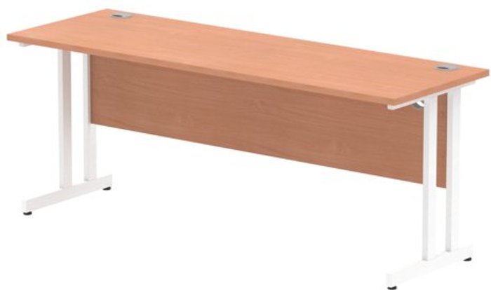 Office Monster | Impulse Impulse 1800/600 Rectangle White Cantilever Leg Desk Beech Impulse Impulse 1800/600 Rectangle White Cantilever Leg Desk Beech