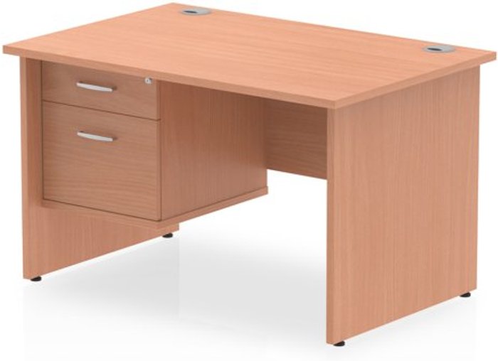 Office Monster | Impulse Impulse 1200 Rectangle Panel End Leg Desk Beech 1 x 2 Drawer Fixed Ped Impulse Impulse 1200 Rectangle Panel End Leg Desk Beech 1 x 2 Drawer Fixed Ped