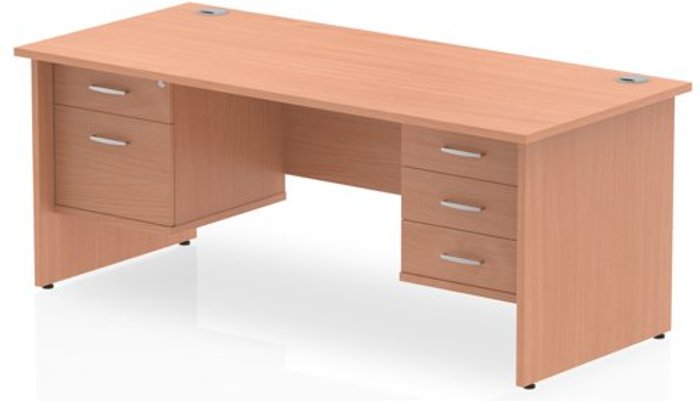 Office Monster | Impulse Impulse 1800 Rectangle Panel End Leg Desk Beech 1 x 2 Drawer 1 x 3 Drawer Fixed Ped Impulse Impulse 1800 Rectangle Panel End Leg Desk Beech 1 x 2 Drawer 1 x 3 Drawer Fixed Ped