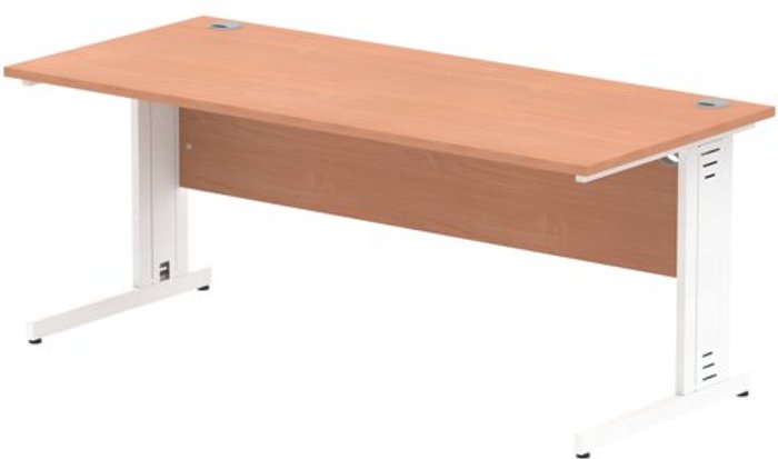 Office Monster | Impulse Impulse 1800/800 Rectangle White Cable Managed Leg Desk Beech Impulse Impulse 1800/800 Rectangle White Cable Managed Leg Desk Beech