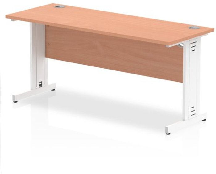 Office Monster | Impulse Impulse 1600/600 Rectangle White Cable Managed Leg Desk Beech Impulse Impulse 1600/600 Rectangle White Cable Managed Leg Desk Beech