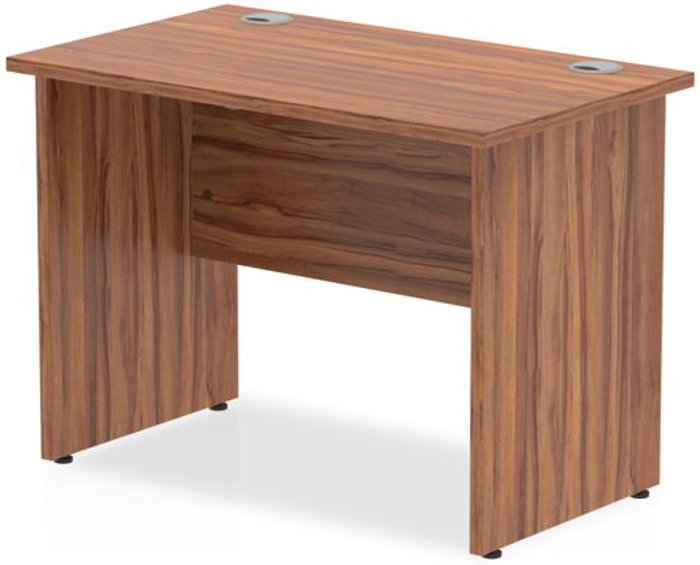 Office Monster | Impulse Impulse 1000/600 Rectangle Panel End Leg Desk Walnut Impulse Impulse 1000/600 Rectangle Panel End Leg Desk Walnut