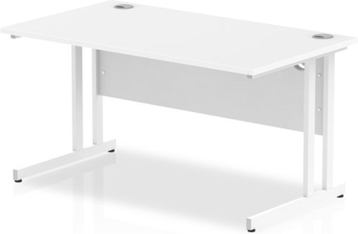 Office Monster | Impulse Impulse 1400/800 Rectangle White Cantilever Leg Desk White Impulse Impulse 1400/800 Rectangle White Cantilever Leg Desk White
