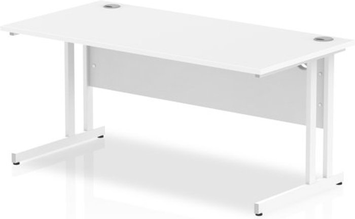 Office Monster | Impulse Impulse 1600/800 Rectangle White Cantilever Leg Desk White Impulse Impulse 1600/800 Rectangle White Cantilever Leg Desk White