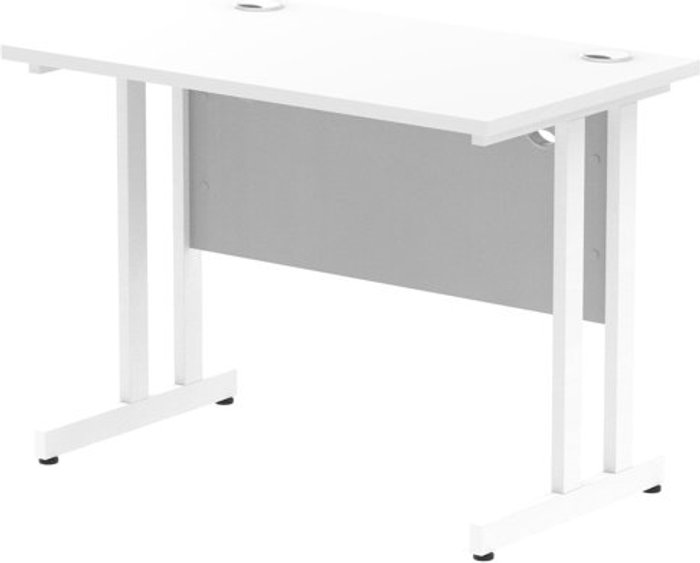 Office Monster | Impulse Impulse 1000/600 Rectangle White Cantilever Leg Desk White Impulse Impulse 1000/600 Rectangle White Cantilever Leg Desk White