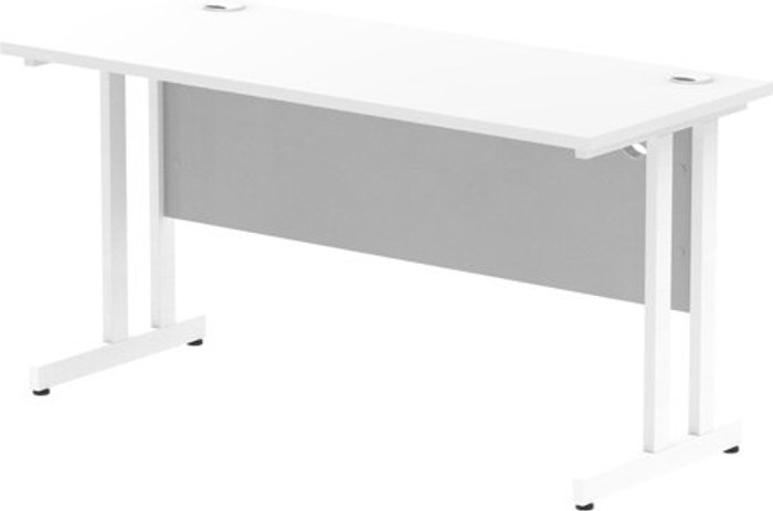 Office Monster | Impulse Impulse 1400/600 Rectangle White Cantilever Leg Desk White Impulse Impulse 1400/600 Rectangle White Cantilever Leg Desk White