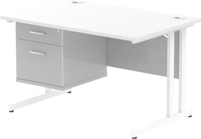 Office Monster | Impulse Impulse 1200 Rectangle White Cant Leg Desk WHITE 1 x 2 Drawer Fixed Ped Impulse Impulse 1200 Rectangle White Cant Leg Desk WHITE 1 x 2 Drawer Fixed Ped