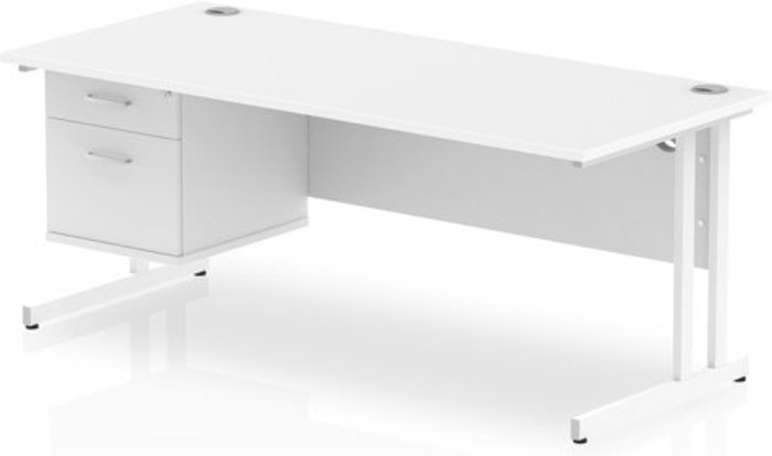 Office Monster | Impulse Impulse 1800 Rectangle White Cant Leg Desk WHITE 1 x 2 Drawer Fixed Ped Impulse Impulse 1800 Rectangle White Cant Leg Desk WHITE 1 x 2 Drawer Fixed Ped