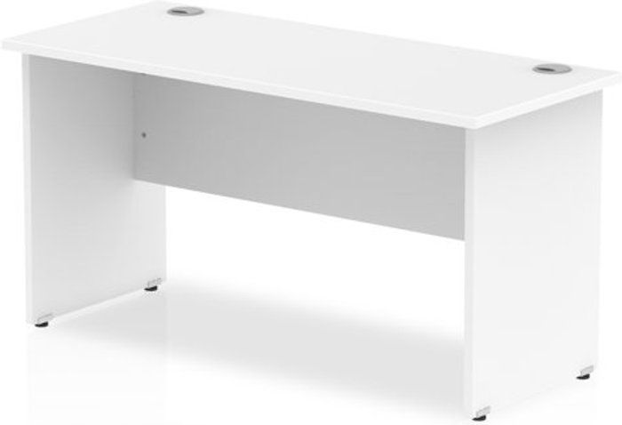 Office Monster | Impulse Impulse 1400/600 Rectangle Panel End Leg Desk White Impulse Impulse 1400/600 Rectangle Panel End Leg Desk White