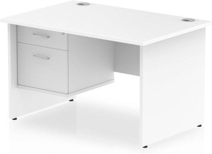Office Monster | Impulse Impulse 1200 Rectangle Panel End Leg Desk WHITE 1 x 2 Drawer Fixed Ped Impulse Impulse 1200 Rectangle Panel End Leg Desk WHITE 1 x 2 Drawer Fixed Ped