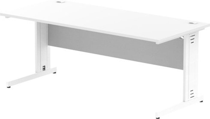 Office Monster | Impulse Impulse 1800/800 Rectangle White Cable Managed Leg Desk White Impulse Impulse 1800/800 Rectangle White Cable Managed Leg Desk White