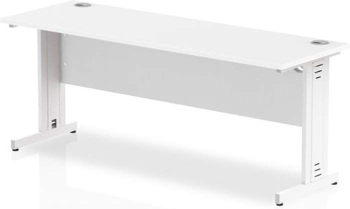 Office Monster | Impulse Impulse 1800/600 Rectangle White Cable Managed Leg Desk White Impulse Impulse 1800/600 Rectangle White Cable Managed Leg Desk White