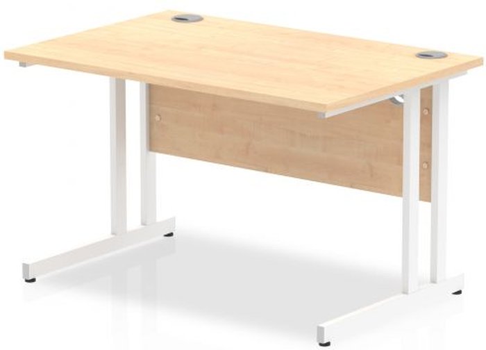 Office Monster | Impulse Impulse 1200/800 Rectangle White Cantilever Leg Desk Maple Impulse Impulse 1200/800 Rectangle White Cantilever Leg Desk Maple