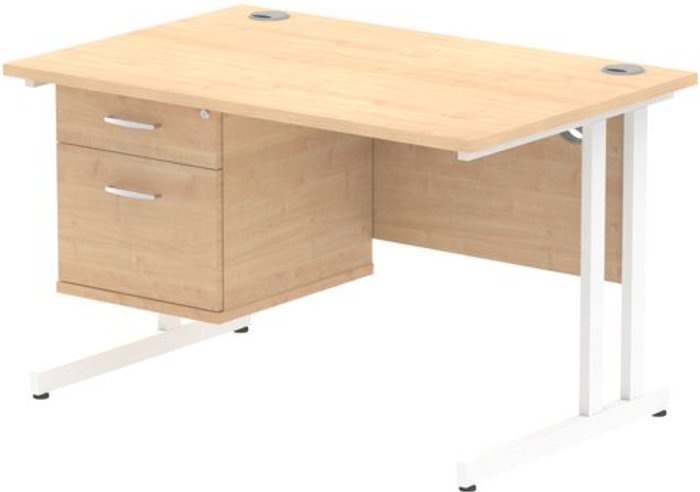 Office Monster | Impulse Impulse 1200 Rectangle White Cant Leg Desk MAPLE 1 x 2 Drawer Fixed Ped Impulse Impulse 1200 Rectangle White Cant Leg Desk MAPLE 1 x 2 Drawer Fixed Ped