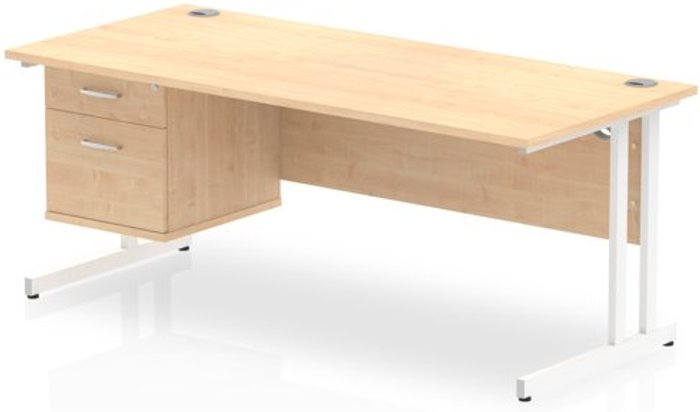 Office Monster | Impulse Impulse 1800 Rectangle White Cant Leg Desk MAPLE 1 x 2 Drawer Fixed Ped Impulse Impulse 1800 Rectangle White Cant Leg Desk MAPLE 1 x 2 Drawer Fixed Ped