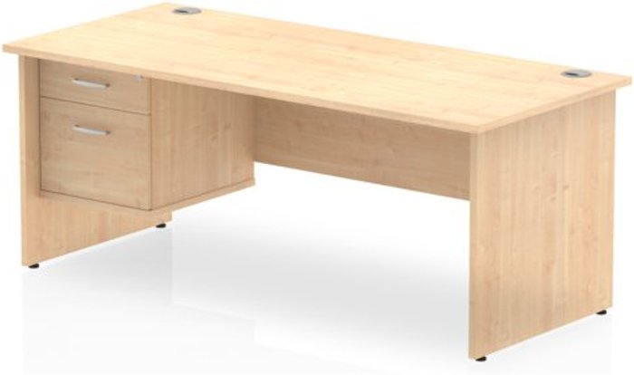 Office Monster | Impulse Impulse 1800 Rectangle Panel End Leg Desk MAPLE 1 x 2 Drawer Fixed Ped Impulse Impulse 1800 Rectangle Panel End Leg Desk MAPLE 1 x 2 Drawer Fixed Ped
