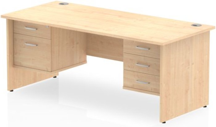 Office Monster | Impulse Impulse 1600 Rectangle Panel End Leg Desk MAPLE 1 x 2 Drawer 1 x 3 Drawer Fixed Ped Impulse Impulse 1600 Rectangle Panel End Leg Desk MAPLE 1 x 2 Drawer 1 x 3 Drawer Fixed Ped