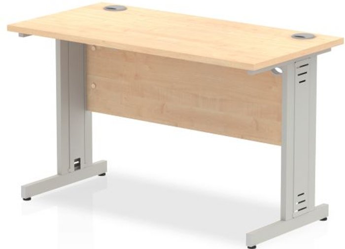 Office Monster | Impulse Impulse 1200/600 Rectangle Silver Cable Managed Leg Desk Maple Impulse Impulse 1200/600 Rectangle Silver Cable Managed Leg Desk Maple