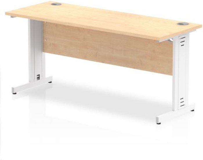 Office Monster | Impulse Impulse 1600/600 Rectangle White Cable Managed Leg Desk Maple Impulse Impulse 1600/600 Rectangle White Cable Managed Leg Desk Maple
