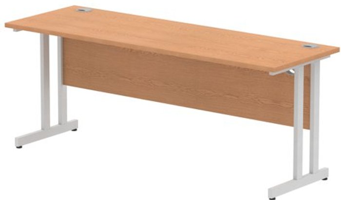 Office Monster | Impulse Impulse 1800/600 Rectangle Silver Cantilever Leg Desk Oak Impulse Impulse 1800/600 Rectangle Silver Cantilever Leg Desk Oak