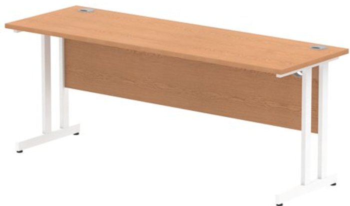 Office Monster | Impulse Impulse 1800/600 Rectangle White Cantilever Leg Desk Oak Impulse Impulse 1800/600 Rectangle White Cantilever Leg Desk Oak