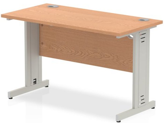 Office Monster | Impulse Impulse 1200/600 Rectangle Silver Cable Managed Leg Desk Oak Impulse Impulse 1200/600 Rectangle Silver Cable Managed Leg Desk Oak