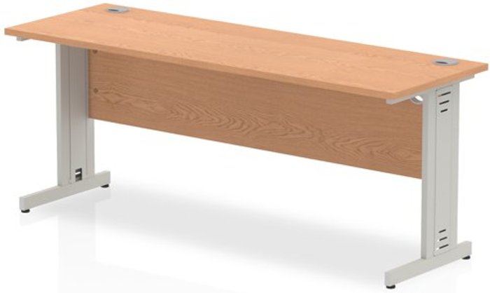 Office Monster | Impulse Impulse 1800/600 Rectangle Silver Cable Managed Leg Desk Oak Impulse Impulse 1800/600 Rectangle Silver Cable Managed Leg Desk Oak