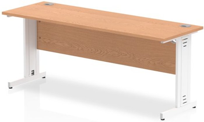 Office Monster | Impulse Impulse 1800/600 Rectangle White Cable Managed Leg Desk Oak Impulse Impulse 1800/600 Rectangle White Cable Managed Leg Desk Oak