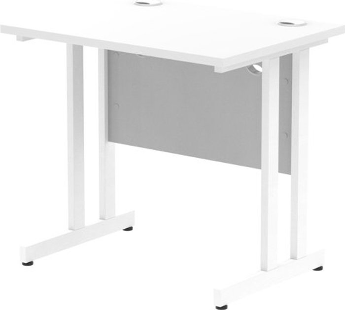 Office Monster | Impulse Impulse 800/600 Rectangle White Cantilever Leg Desk White Impulse Impulse 800/600 Rectangle White Cantilever Leg Desk White