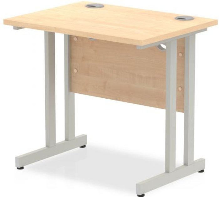 Office Monster | Impulse Impulse 800/600 Rectangle Silver Cantilever Leg Desk Maple Impulse Impulse 800/600 Rectangle Silver Cantilever Leg Desk Maple