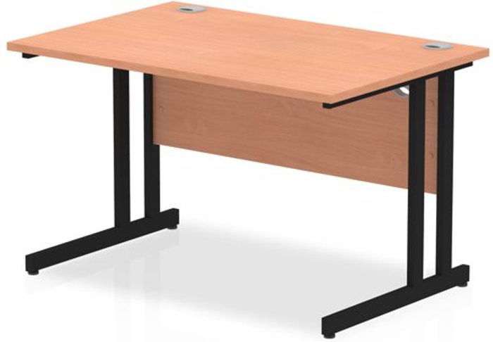 Office Monster | Impulse Impulse 1200 x 800mm Straight Desk Beech Top Black Cantilever Leg Impulse Impulse 1200 x 800mm Straight Desk Beech Top Black Cantilever Leg
