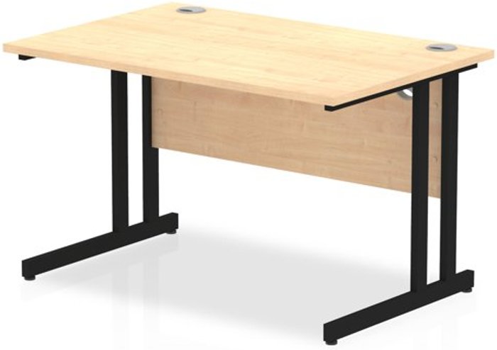 Office Monster | Impulse Impulse 1200 x 800mm Straight Desk Maple Top Black Cantilever Leg Impulse Impulse 1200 x 800mm Straight Desk Maple Top Black Cantilever Leg