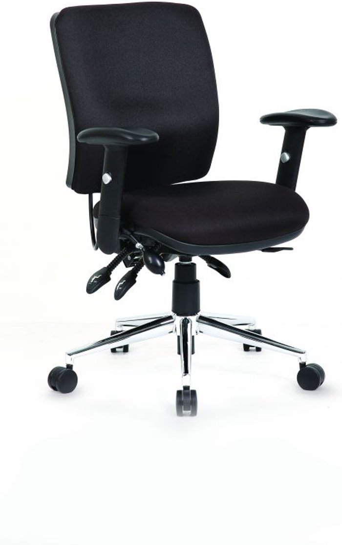 Office Monster | Chiro Chiro Medium Back Task Operators Chair Black With Arms Chiro Chiro Medium Back Task Operators Chair Black With Arms