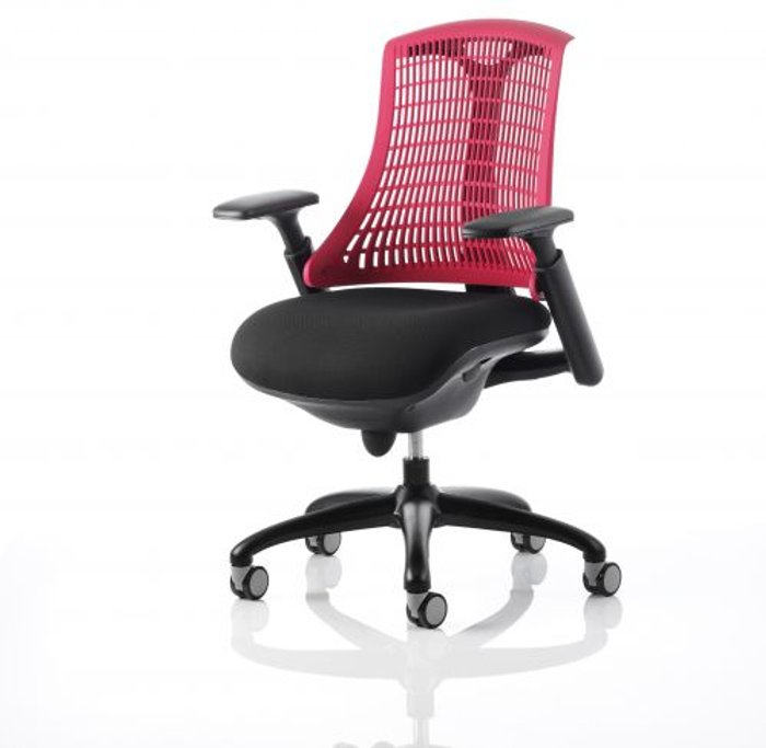 Office Monster | Flex Flex Task Operator Chair Black Frame With Black Fabric Seat Red Back With Arms Flex Flex Task Operator Chair Black Frame With Black Fabric Seat Red Back With Arms