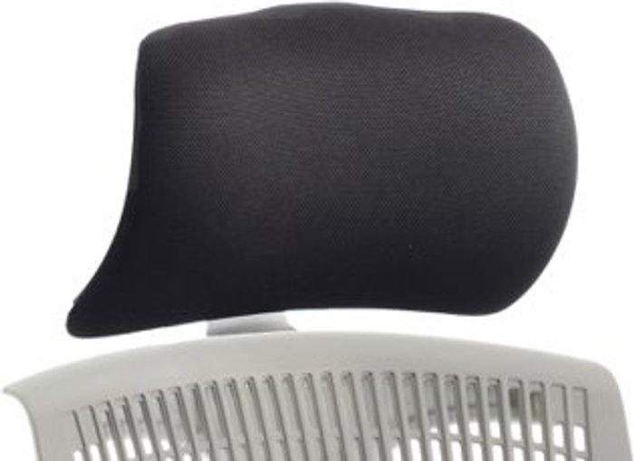 Office Monster | Flex Flex Headrest White Shell Black Fabric Flex Flex Headrest White Shell Black Fabric