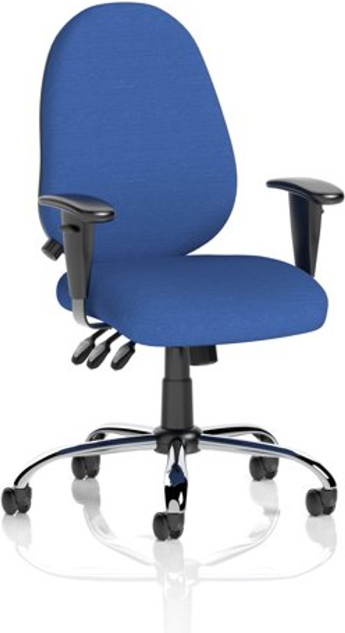 Office Monster | Lisbon Lisbon Task Operator Chair Blue Fabric With Arms Lisbon Lisbon Task Operator Chair Blue Fabric With Arms