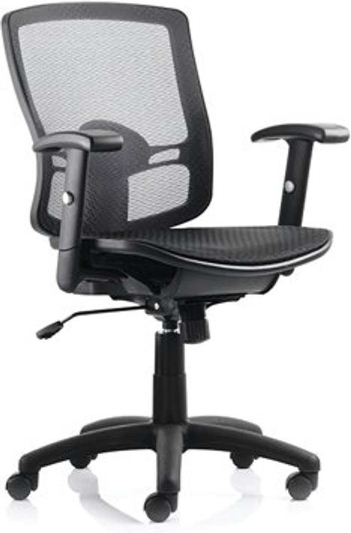 Office Monster | Palma Palma Task Operator Chair Black Mesh Back Black With Arms Palma Palma Task Operator Chair Black Mesh Back Black With Arms