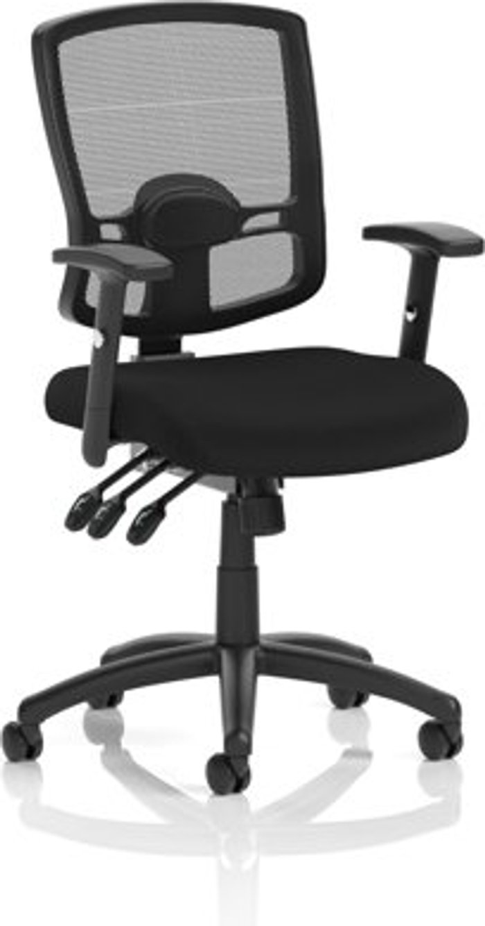 Office Monster | Portland Portland III Task Operator Chair Black Mesh Back With Arms Portland Portland III Task Operator Chair Black Mesh Back With Arms