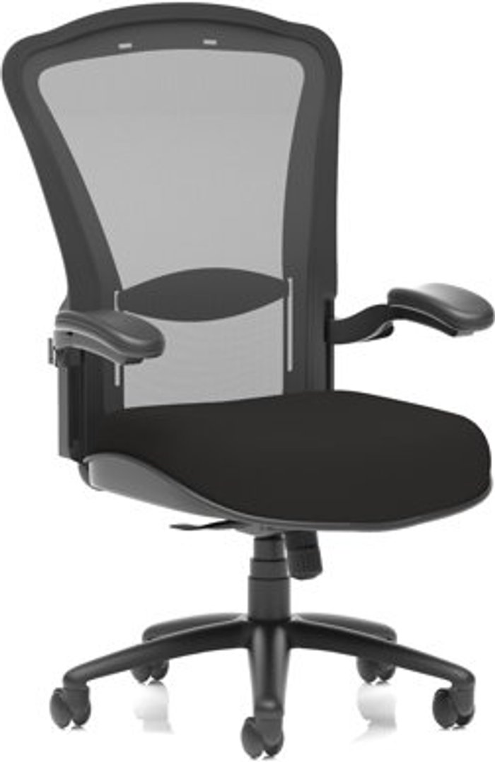 Office Monster | Houston Houston Heavy Duty Task Operator Chair Mesh Back Black Fabric Seat With Arms Houston Houston Heavy Duty Task Operator Chair Mesh Back Black Fabric Seat With Arms