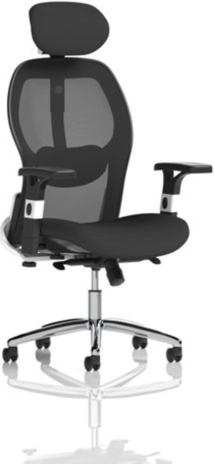 Office Monster | Sanderson Sanderson II Black Fabric Mesh Back Chair Sanderson Sanderson II Black Fabric Mesh Back Chair
