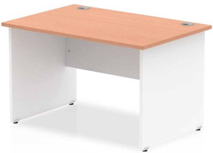 Office Monster | Impulse Impulse Panel End 1200 Rectangle Desk Beech Top White Panels Impulse Impulse Panel End 1200 Rectangle Desk Beech Top White Panels