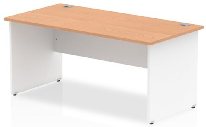 Office Monster | Impulse Impulse Panel End 1800 Rectangle Desk Oak Top White Panels Impulse Impulse Panel End 1800 Rectangle Desk Oak Top White Panels